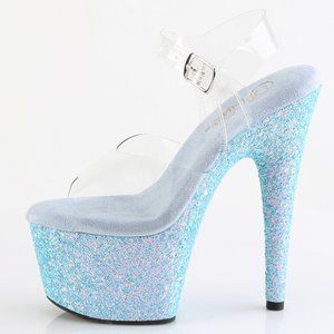 Glitter Platform Clear High Heel Shoes